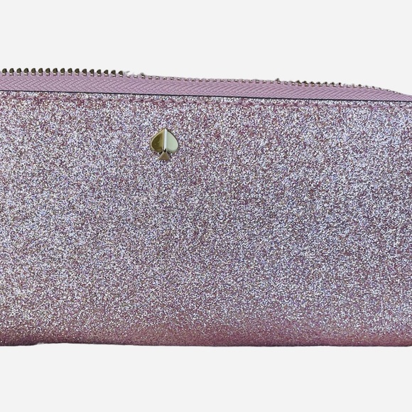 Kate Spade pink/rose glittery look gold purse/wallet. EUC. - Picture 2 of 6